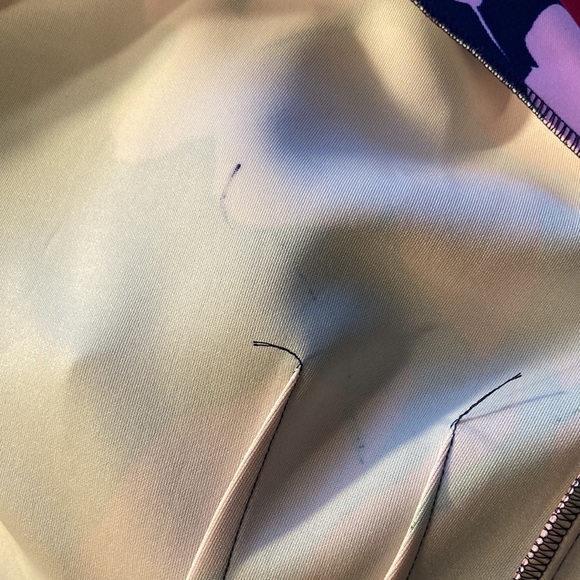 Vince Camuto sz 12 navy and bright color large scale  floral dress - Picture 5 of 6